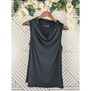 Modcloth Women's Black Drape Cowl Neck Tank Top Sleeveless Size Small